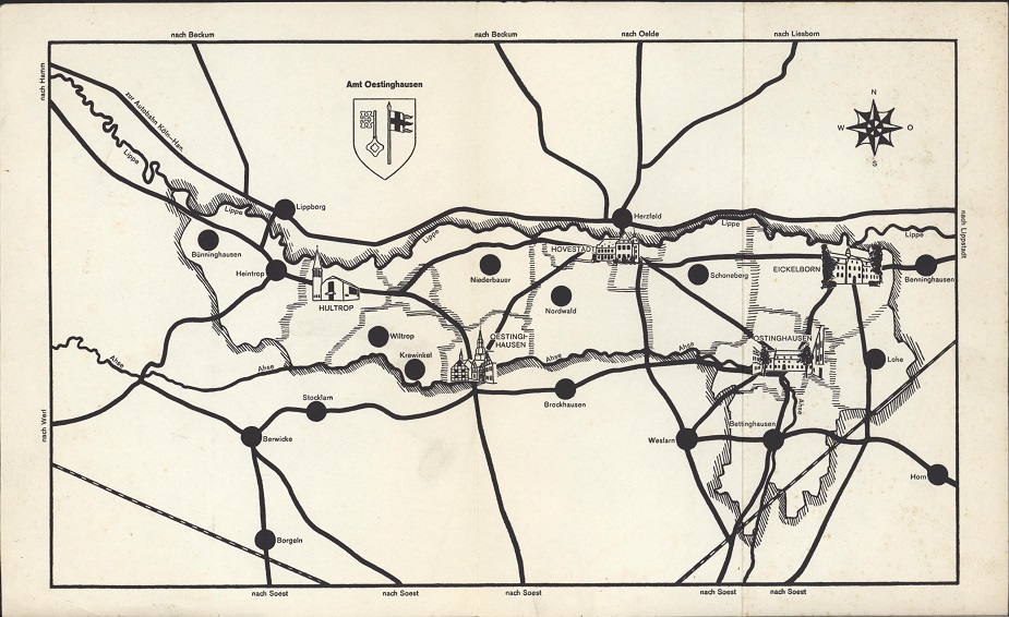 Karte des Amtes Oestinghausen
